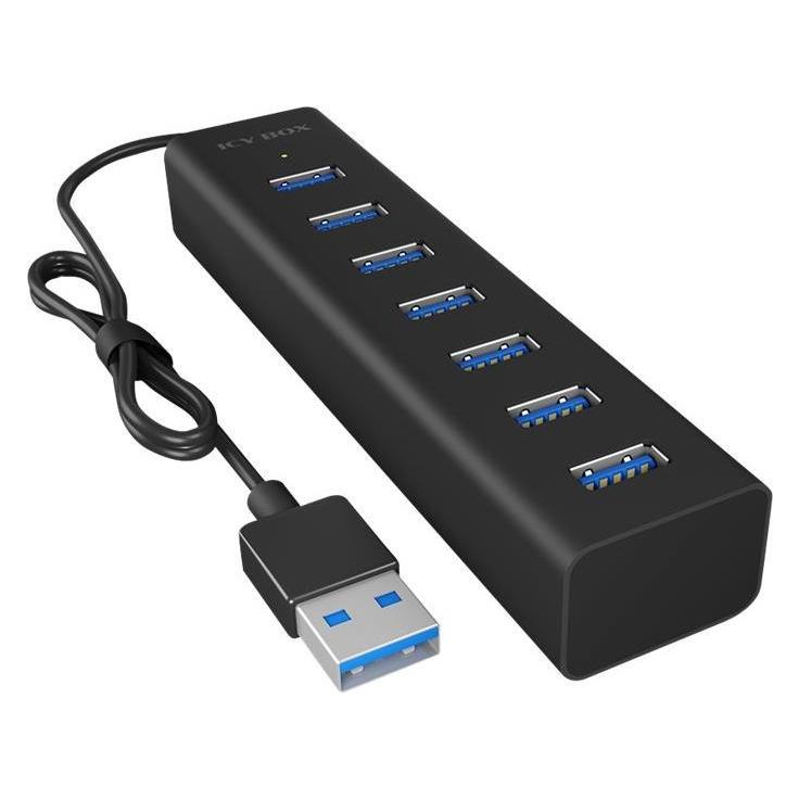 Icy Box IB-HUB1700-U3 (USB-A, 7 Ports) (IB-HUB1700-U3)
