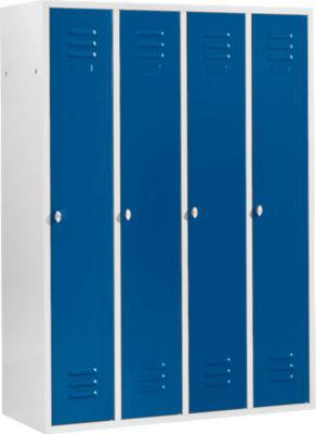Schäfer Shop Select Kleiderspind mit 4 Abteilen, Drehriegelverschluss, lichtgrau/enzianblau