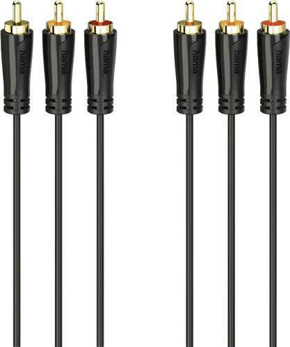 hama 00205150 Audio-/Video-Kabel, 3 Cinch-Stecker - 3 Cinch-Stecker, vergoldet, 1,5 m