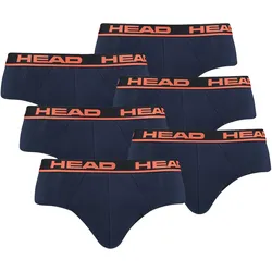 HEAD Herren Brief, 6er Pack - Slip, Logobund, Cotton Stretch Blau/Orange / M