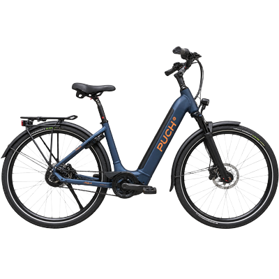 E-Bike PUCH "BOSCH PUCH C 8.8" Gr. 46, midnight, blau matt, schwarz, Elektrofahrräder, Damen, 46cm, 28 Zoll (71,12cm), ABS Bremssystem