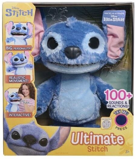 Disney Ultimate Stitch Live Action Figure Plush - 17-Inch Interactive Plush with Over 100 Sound and Motion Combinations for Kids