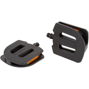 Ergotec Fahrradpedale EP-S, 9/16 Zoll, für Trekkingbike, Plattformpedale, rutschfest, aus Kunststoff, mit Reflektoren