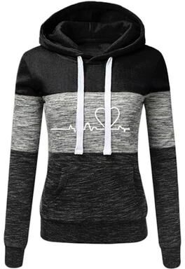 Inspired Living Color Block Womens Tracksuit Set Hooded Sweatshirt & Jogger Pants Activewear (S3XL) blacktopw m(us 6)