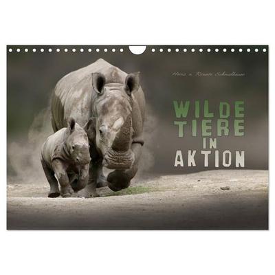 WILDE TIERE IN AKTION (Wandkalender 2027 DIN A4 quer), CALVENDO Monatskalender
