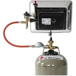 Rothenberger Eco Piezo Gasheizstrahler ( 35985 ) 2,7 kW - 4,2 kW für Propangasflaschen 5, Heizstrahler, Silber