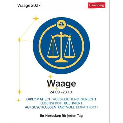 Waage Sternzeichenkalender 2027 - Tagesabreißkalender - Ihr Horoskop für jeden Tag