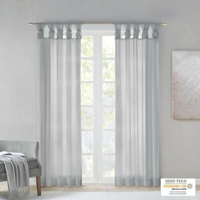 Madison Park Elowen Twisted Tab Voile Sheer Window Curtain Pair