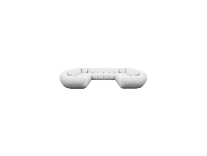 7-Sitzer Design Echtleder Panorama-Sofa „Levante Panorama“ Echtleder White BLOOMINGLOFT Collection
