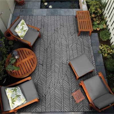 Dream Decor Rugs Gelato Vigne Gray- Black Indoor/ Outdoor Area Rug