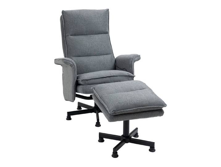 furnicato Relaxsessel Massagesessel mit Fußhocker 78x93x99 cm Grau (1-St), 8-Punkt-Vibrationsmassage Relaxsessel mit Fernbedienung für Wohnzimmer