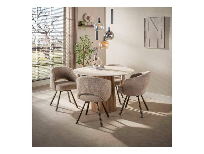 Sitheim® Esstisch ROMANO CENTRO Esstisch rund Ø120cm / 3D Keramik travertin