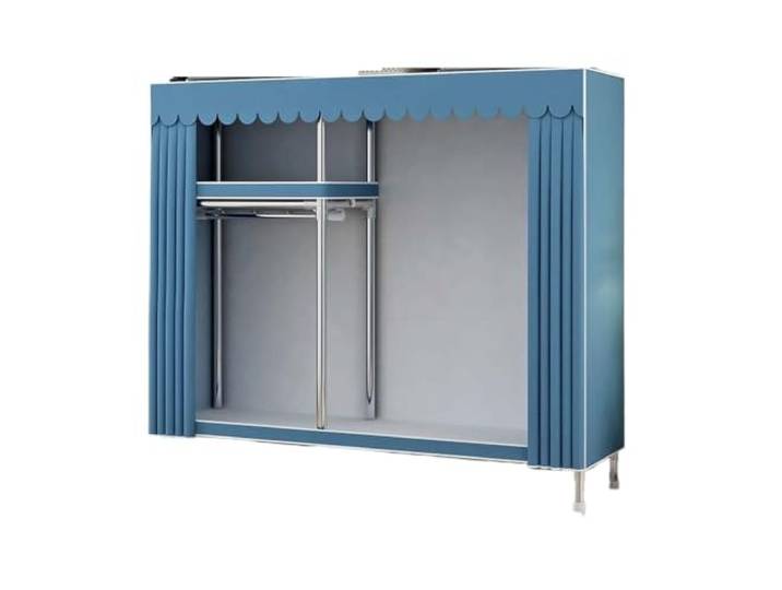 Einfacher Kleiderschrank mit Stahlrahmen, einfache Montage(Color-01-L135)