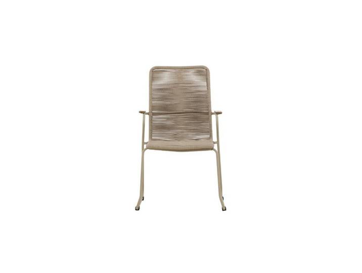 ebuy24 Gartenstuhl, Bois, Beige, Stahl, 63 x 65 x 93 cm, Metall, 63x93x65 cm, Gartenmöbel, Gartensessel, Gartenstühle