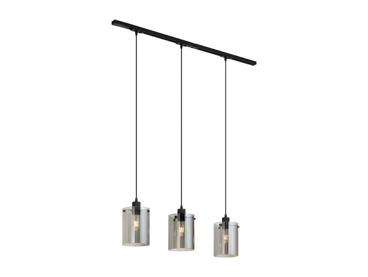 Système de rail monophasé moderne noir avec 3 suspensions en