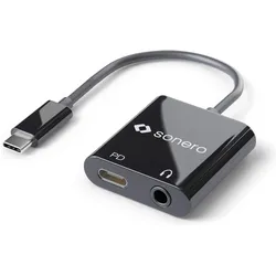 Purelink sonero USB Typ C zu 3,5mm Audio und CF (PD) Konverter (Klinkenadapter), Audio Adapter, Schwarz