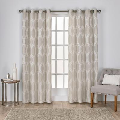 The Curated Nomad Duane Jacquard Grommet Top Curtain Panel Pair