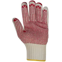 Baumwoll/Nylon-Strickhandschuhe "1945" m. Noppen - 9 (L)