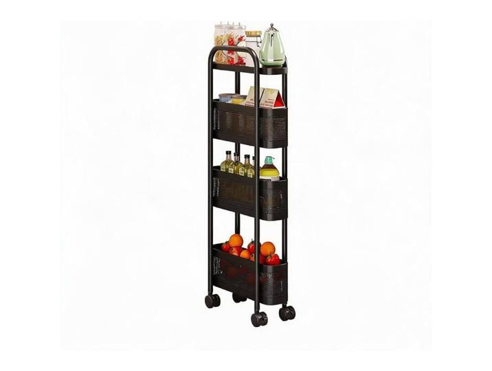 AFF DESSERTE DE CUISINE Étroite Chariot De Cuisine 4 Niveaux Avec Roulettes Meuble à Interstice Pour Frigo Salle De Bain Blanc