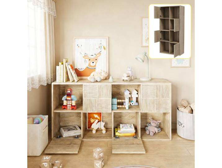 Bibliothèque Bois - Bibliothèque étagère Modulable - Bibliothèque d'angle 6 Niveaux- Pour Enfant Adulte Salon Chambre -60x30x125cm
