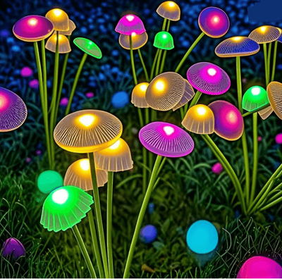 Inspire Essentials GlowMush Dual Mode Solar Garden Lights For Pathways And Outdoor Decor rgb 2pcs