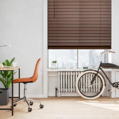Regal Living 48-inch Dark Oak Cordless Faux Wood Blind - Dark oak