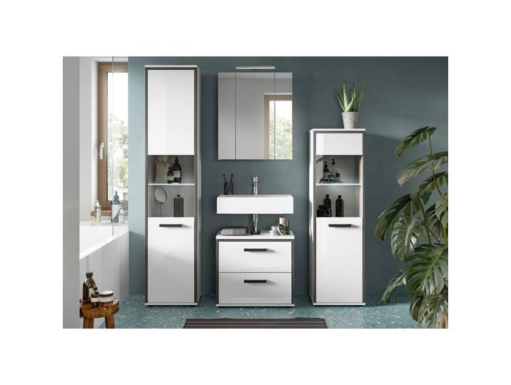Badezimmer Kojak Schwarz/Weiß K: 140 cm