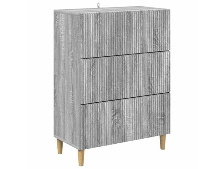 QINXIXINAIXI Schubladenschrank 66 x 34,5 x 90 cm Holzwerkstoff Sonoma-Grau Schubladen,konische Beine,Holzwerkstoff,feuchtes Tuch,Wohnzimmer,Aufbewahrung,Vintage-Look