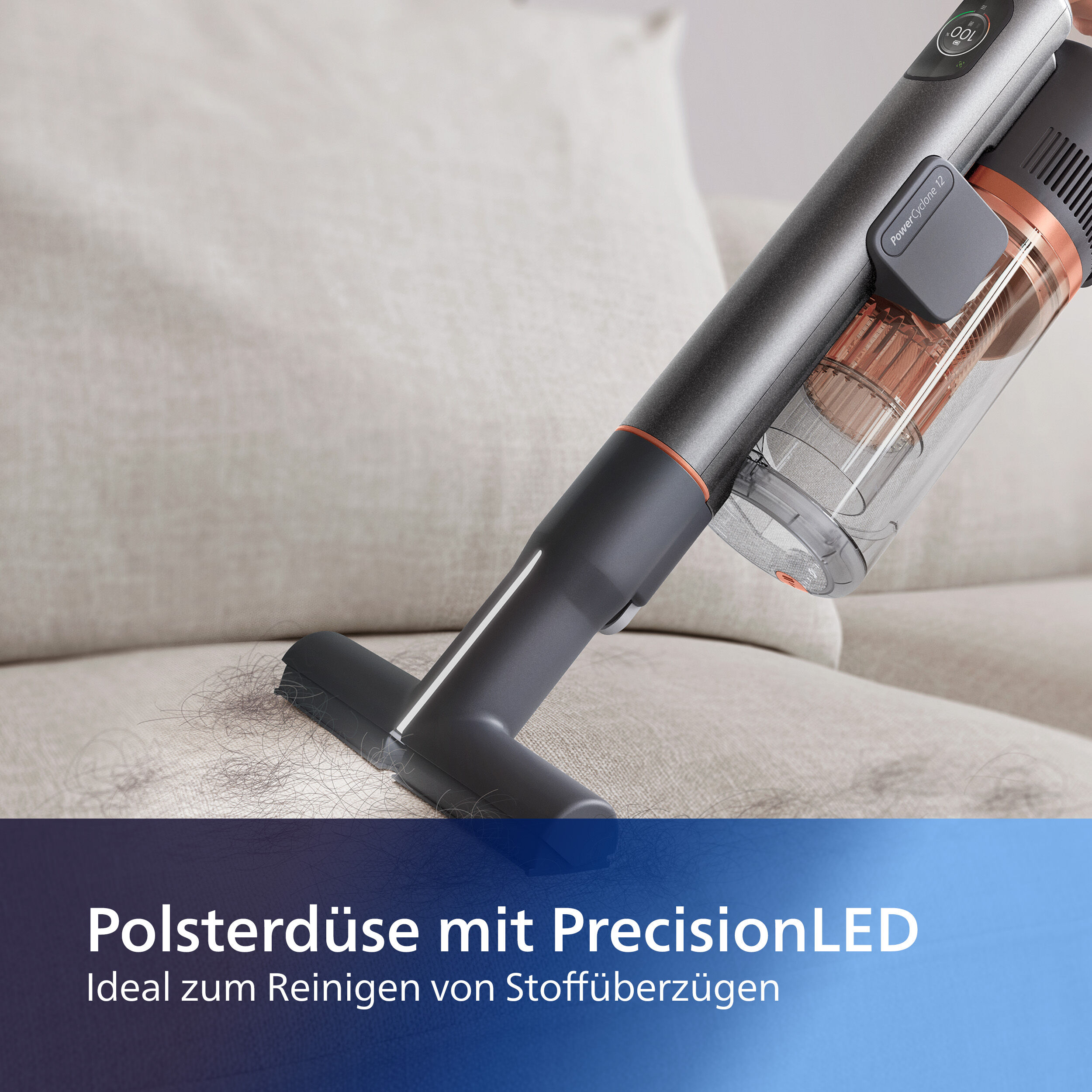 Philips Staubsaugerdüsen-Set "XV1685/01 Cordless VC 7000 & 8000 Series", schwarz, Staubsaugerdüsen, Düsen mit der PrecisionLED Technologie ausgestattet, Staubsaugerdüsen-Set