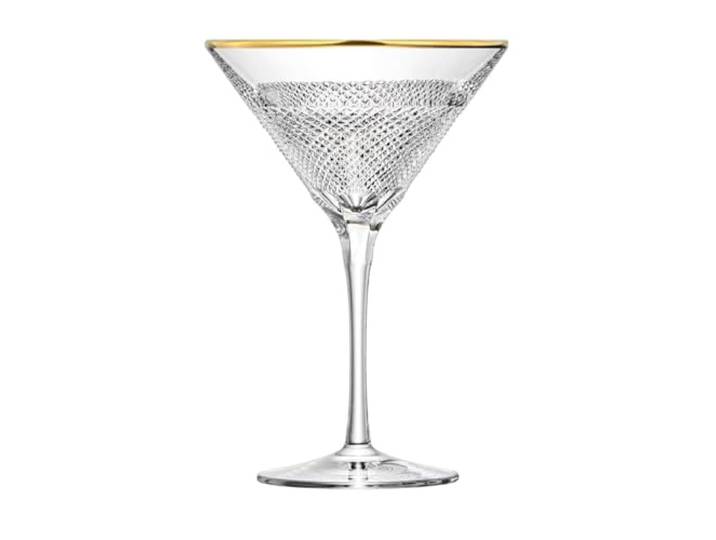 ARNSTADT KRISTALL Cocktailglas Martiniglas Oxford Gold (17,5 cm) - Kristallglas mundgeblasen · von Hand geschliffen · Handmade in Germany · 24 Karat Goldrand