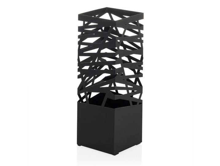Mid.you Schirmständer, Schwarz, Metall, 15x43x15 cm, Tropfschale, Garderobe, Schirmständer
