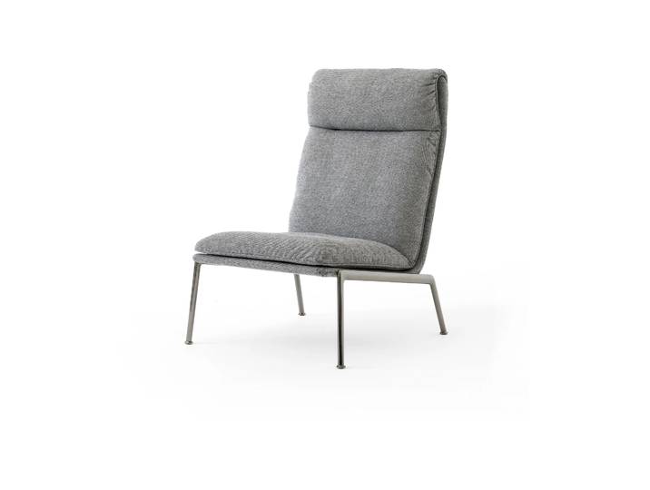 &Tradition Fauteuil lounge Muno LN16 High back Dark chrome-Hallingdal 0126