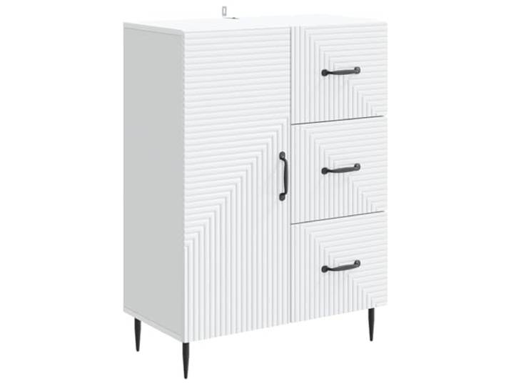 LKJephalotrope Sideboard Weiß 66x34,5x89,5 cm Kommode Holzwerkstoff Kompakter Beistellschrank mit 3 Schubladen und Tür für Wohnzimmer oder Schlafzimmer. Viel Stauraum auf kleinem Raum.