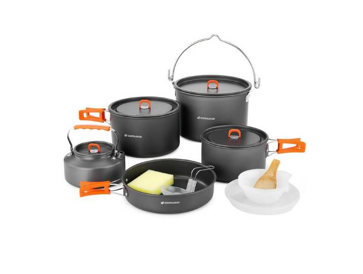 LuxusKollektion Topf-Set Camping Kochgeschirr Set 16tlg Outdoor Aluminium Antihaft