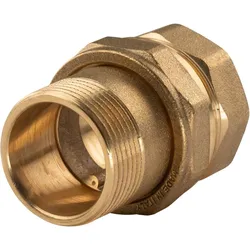 Messing Gewinde-Fitting Verschraubung gerade flachdichtend 1 1/4"IG - 1 1/4"AG (DN 32) - schwere Ausführung