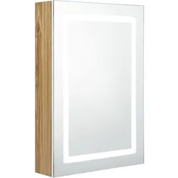 vidaXL LED-Spiegelschrank fürs Bad Weiß und Eichen-Optik 50x13x70 cm