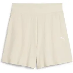 PUMA Damen Shorts ESS ELEVATED High-Rise Rib Shorts 5, Größe S in Weiß Weiß