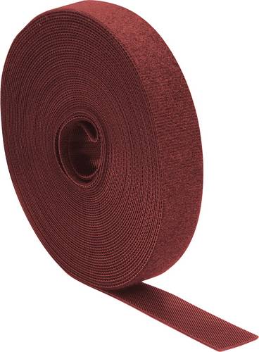 Quadrios 25CA523 Klettband zum Bündeln Haft- und Flauschteil Rot Meterware