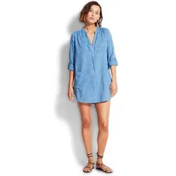 SEAFOLLY Damen Strandkleid "Boyfriend Beach Shirt", Größe S in Blau Blau