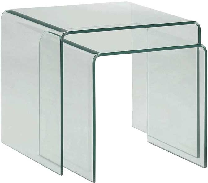 Pharao24.de Zweisatztisch aus Sicherheitsglas Wangen-Gestell (zweiteilig)