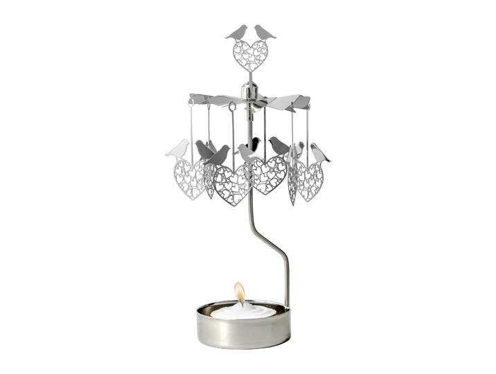 Pluto Design Carillon d anges cœur d 'oiseau Argent'