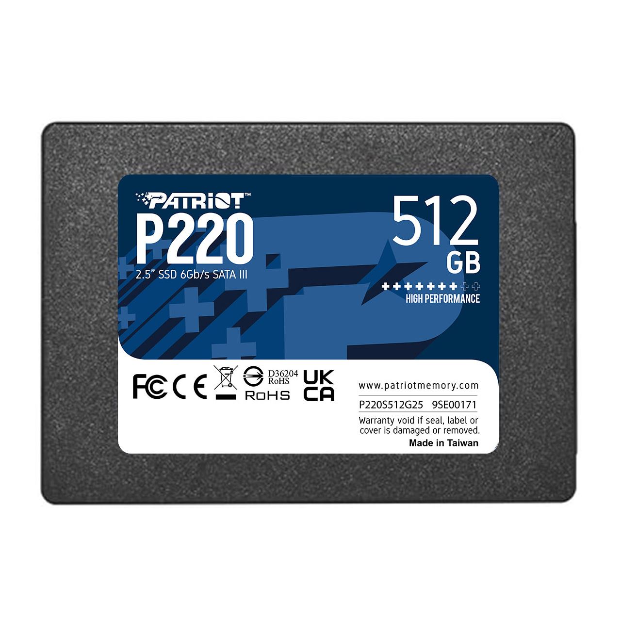 512GB Patriot P220 2.5" (6.4cm) SATA 6Gb/s 3D-NAND TLC (P220S512G25)