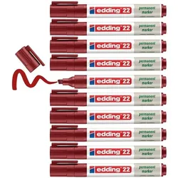 Edding Permanent-Marker »22« 1 - 5 mm 10 Stück rot
