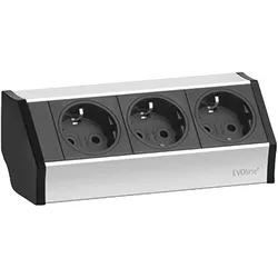 Schulte, Steckdosenleiste, ELEKTROTECHNIK EVOLINE V-DOCK CUISINE (159360001300) (3x, CEE 7/4, 2.50 m)