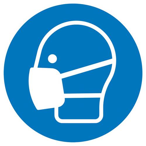 Gebotsschild Maske benutzen, Hygiene und Abstand Aluminium (Ø) 200mm ISO 7010 1St.