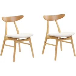 ESSZIMMERSTUHL 2er-Set Gummibaumholz Hellbraun/Hellbeige Lynn