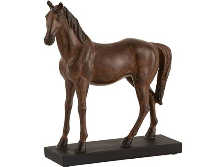 LE MONDE DES ANIMAUX Bruin hars paard standbeeld