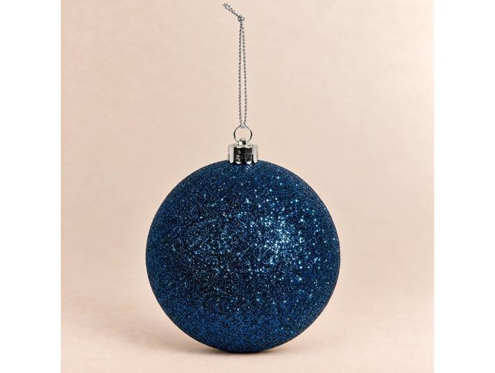 Blaue glitzernde Weihnachtskugel