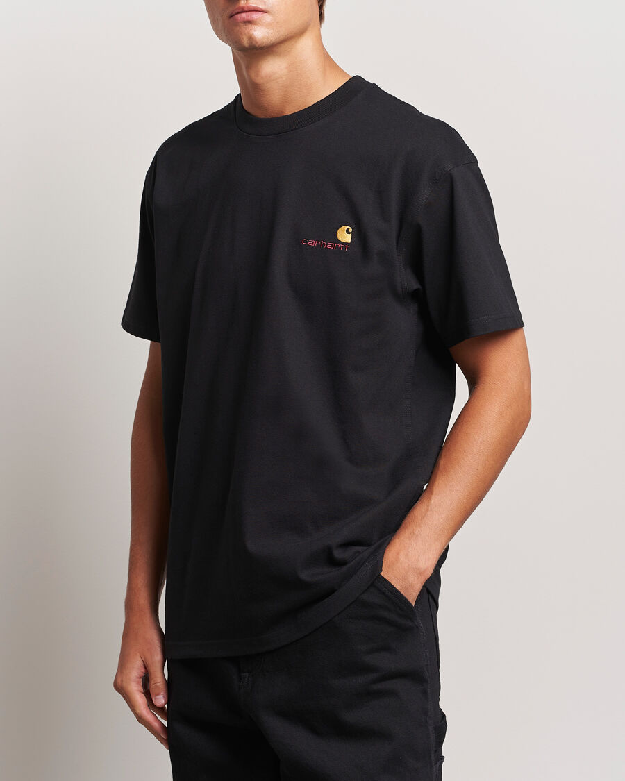 Carhartt WIP American Script Short Sleeve T-Shirt Black men L Sort