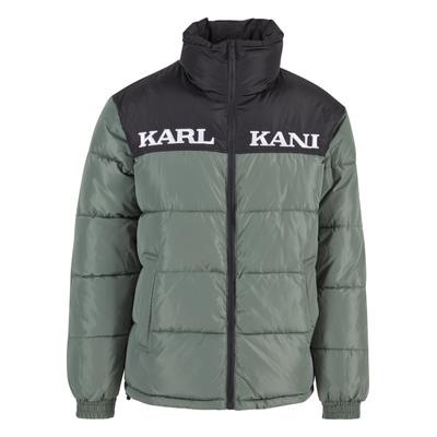Winterjacke KARL KANI "Karl Kani Herren", Herren, Gr. S, grün (dusty grün), 100% Polyester, mehrfarbig, normal, hoch geschlossener Ausschnitt, Jacken Winterjacke